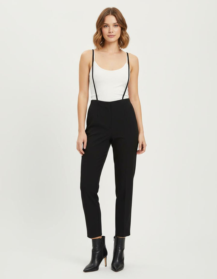 Pantalon Taille Haute À Fines Bretelles - Taille L/40