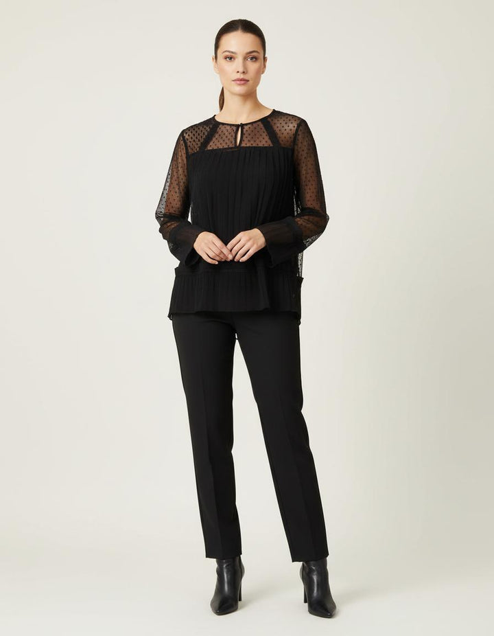 Top Fluide Et Plissé Avec Plumetis - Taille S/36