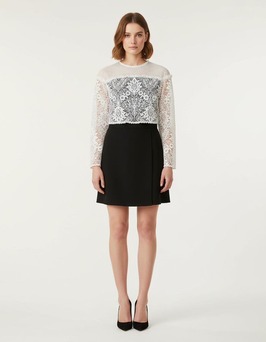Robe Avec Dentelle Et Plumetis - Taille S/36