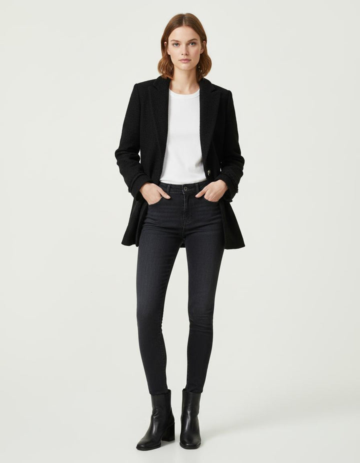 Veste Mi-Longue En Tweed - Taille S/36