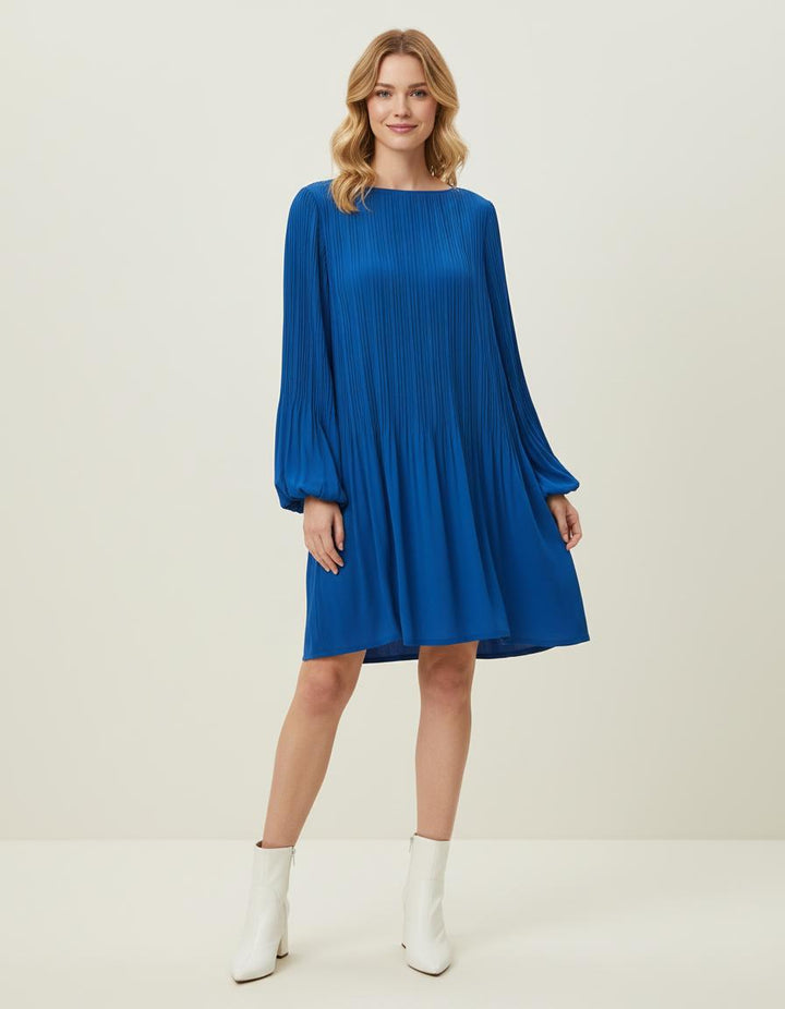 Robe Blouse Plissee Bleu - Taille S/36