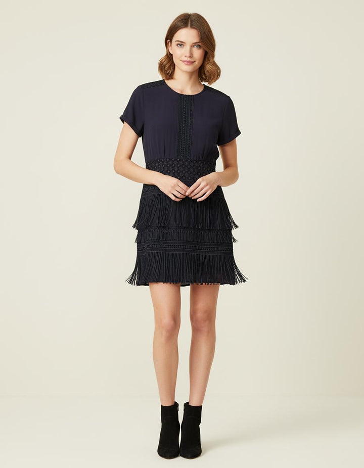 Robe À Franges Avec Broderies - Taille S/36