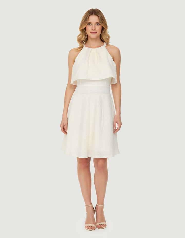 Robe En Tissu Ottoman Zip Dos Ecru - Taille S/36