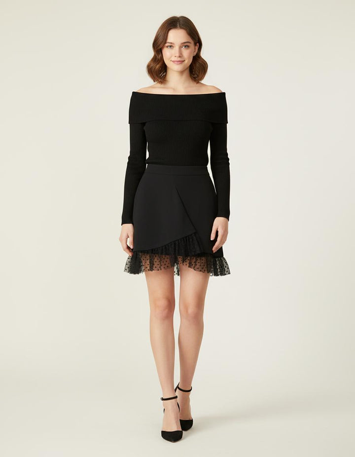 Jupe Asymétrique Avec Volantâ - Taille S/36