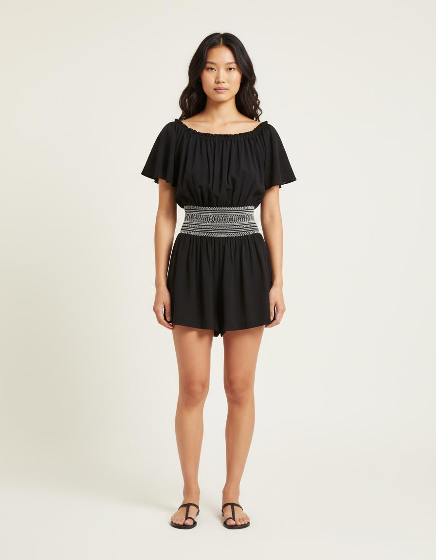 Combi-Short Avec Smocks - Taille S/36