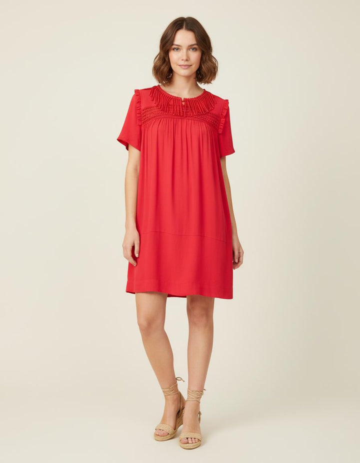 Robe Fluide Avec Broderies - Taille M/38