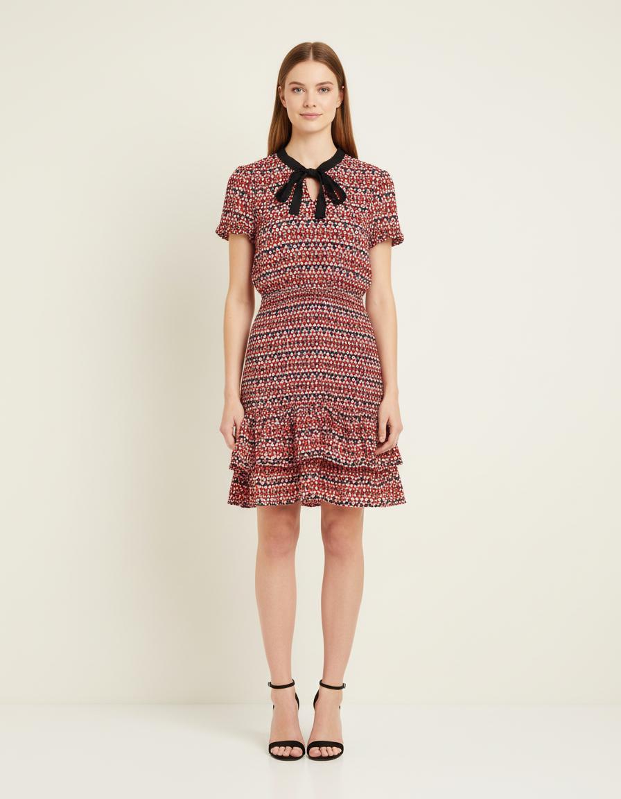 Robe Imprimée À Volants - Taille S/36