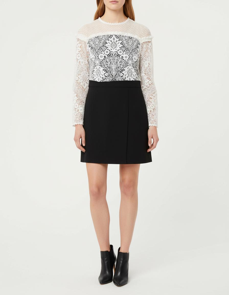 Robe Avec Dentelle Et Plumetis - Taille L/40
