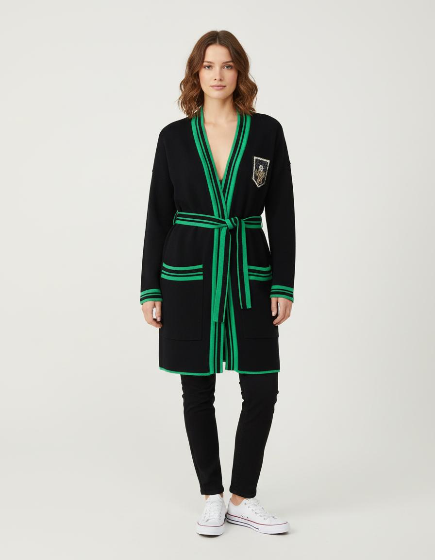 Gilet Mi-Long Avec Écusson - Taille S/36