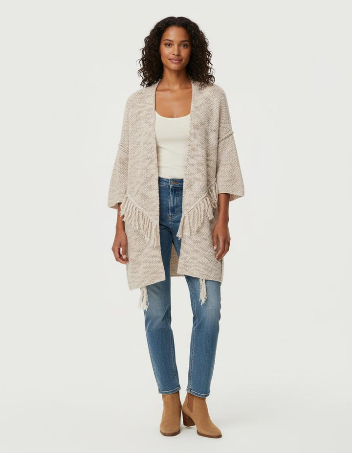 Cardigan Oversized En Maille Chinée - Taille S/36