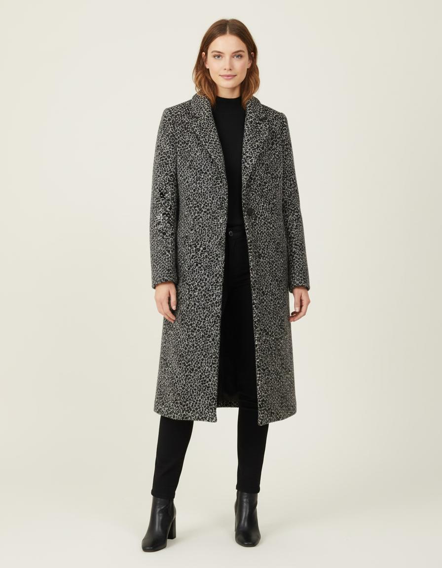 Manteau Long Imprimé Léopard - Taille S/36