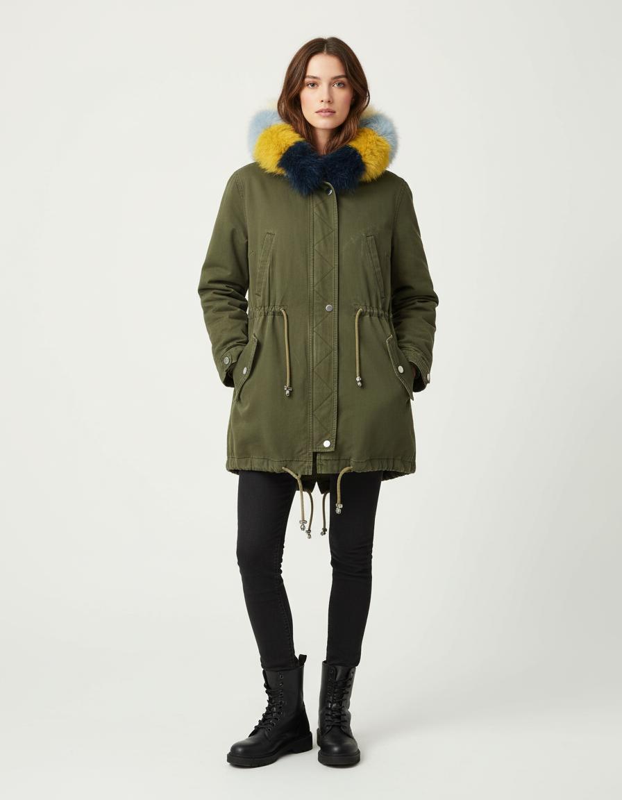 Parka Avec Doublure Doudoune Amovible Kaki - Taille M/38