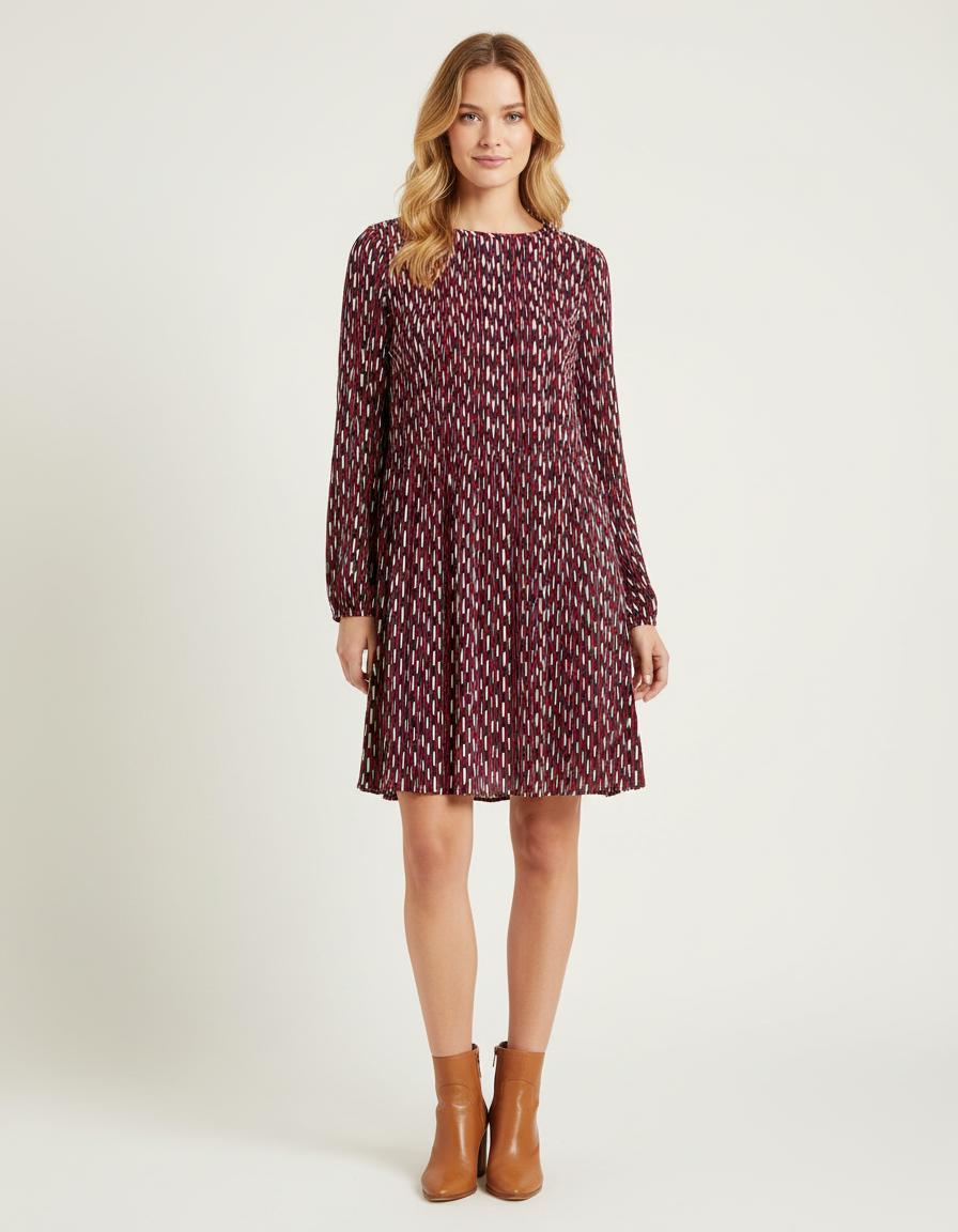 Robe Blouse Plissee Imprime Imprime - Taille S/36