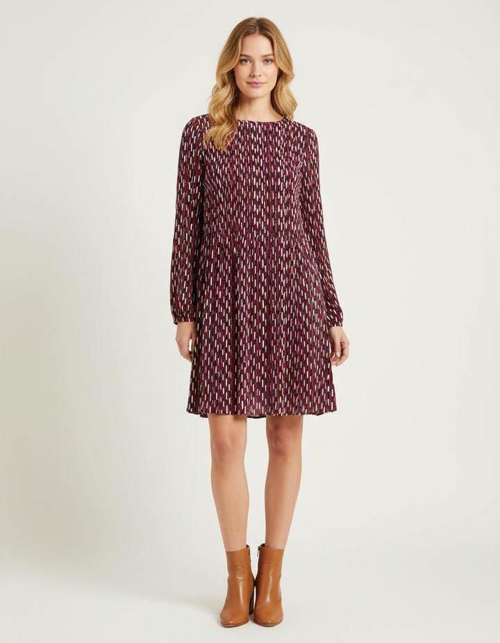 Robe Blouse Plissee Imprime Imprime - Taille S/36
