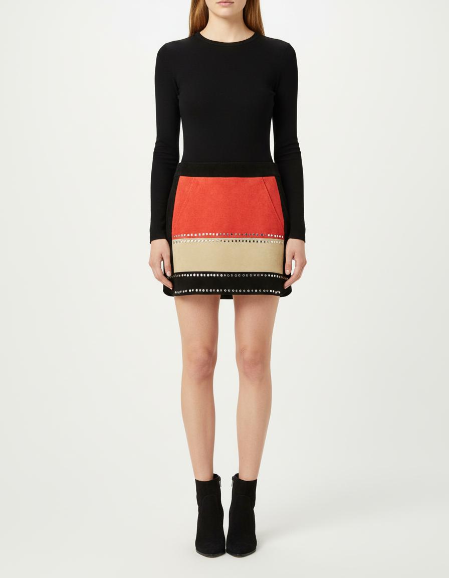 Jupe Courte En Chèvre Velours - Taille S/36