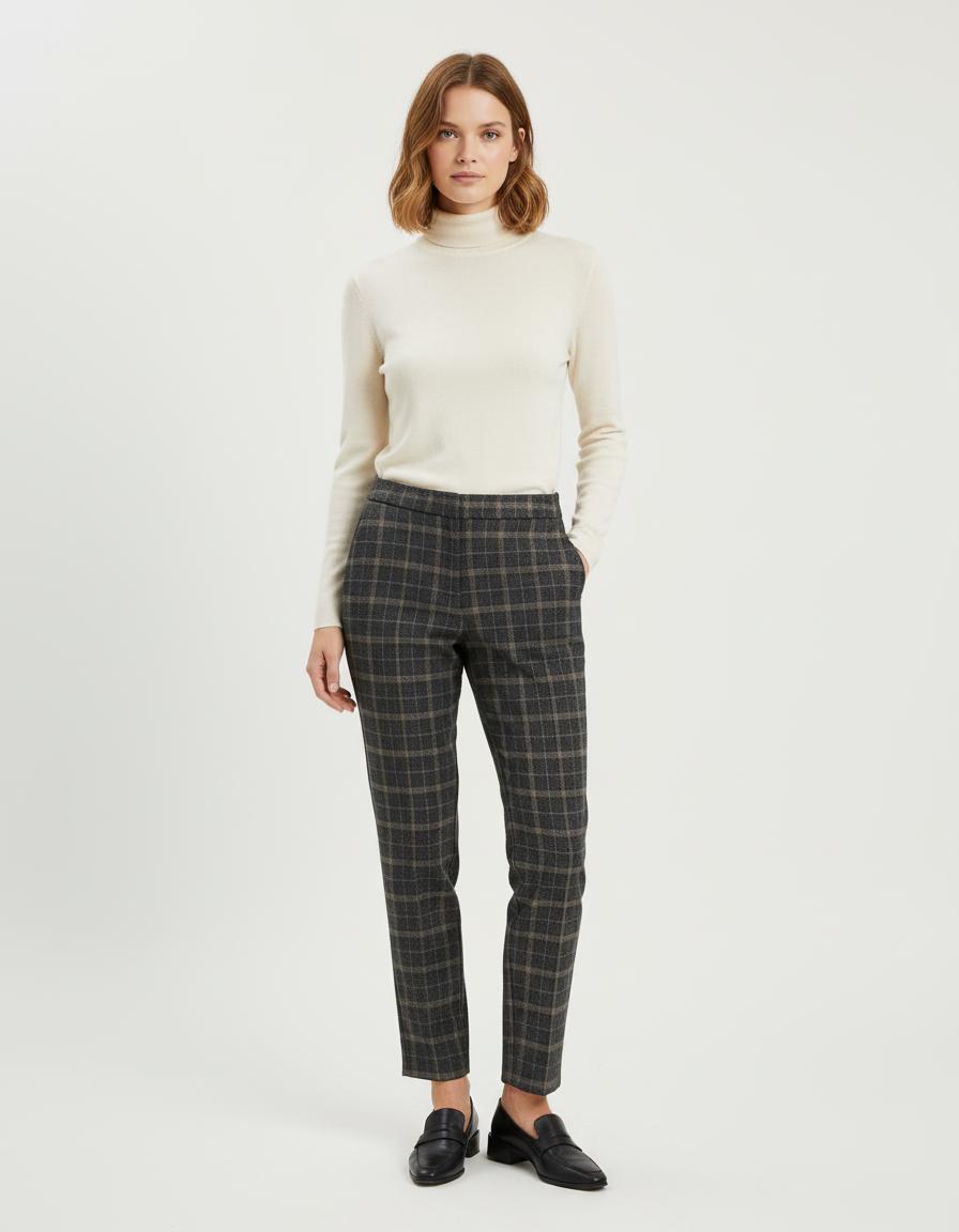Pantalon Cigarette En Tartan - Taille XS/34