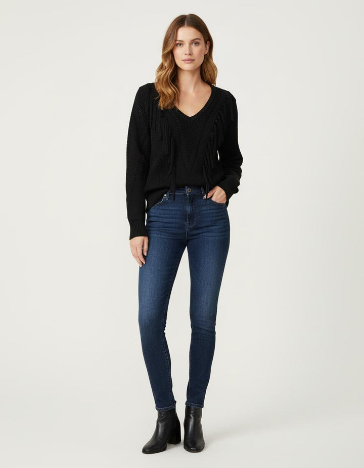 Pull En Maille Fantaisie Avec Franges - Taille M/38
