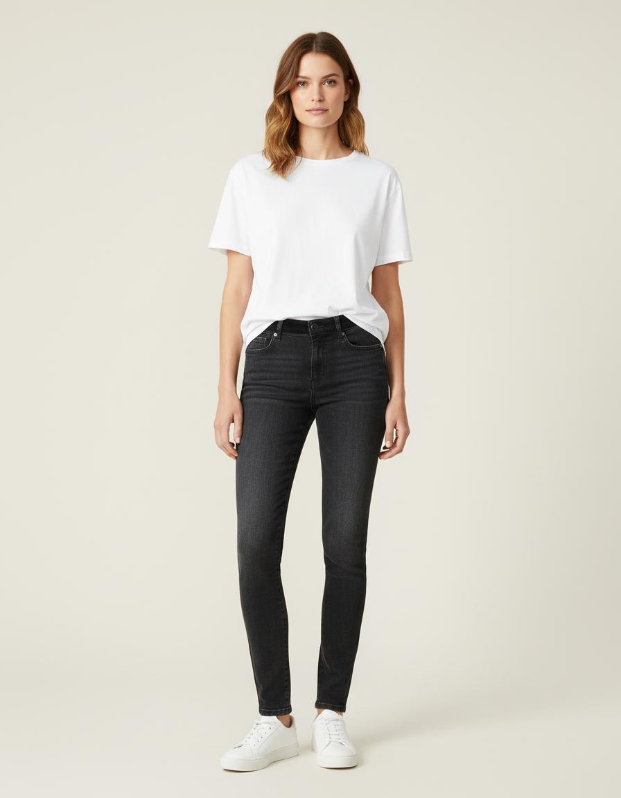 Jean Slim Avec Ceinture En Velours - Taille XS/34