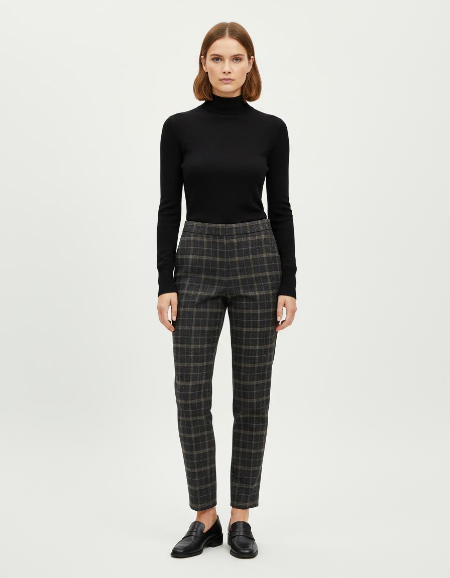 Pantalon Cigarette En Tartan - Taille XS/34