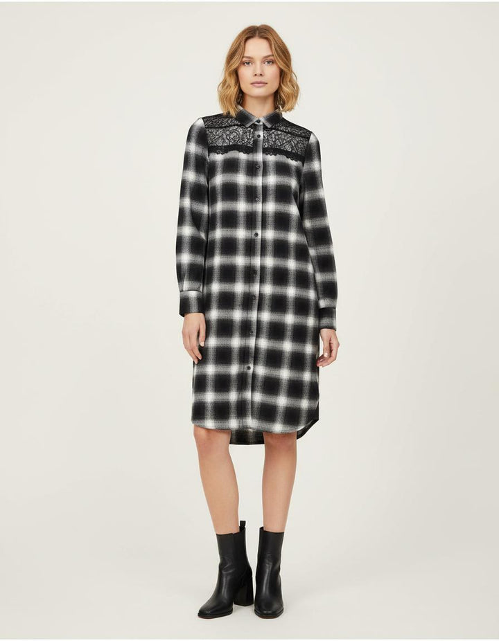 Robe Chemise Avec Détails En Dentelle - Taille M/38