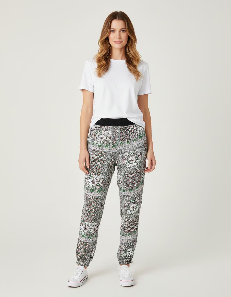Pantalon Imprimé Avec Ceinture Élastique - Taille S/36