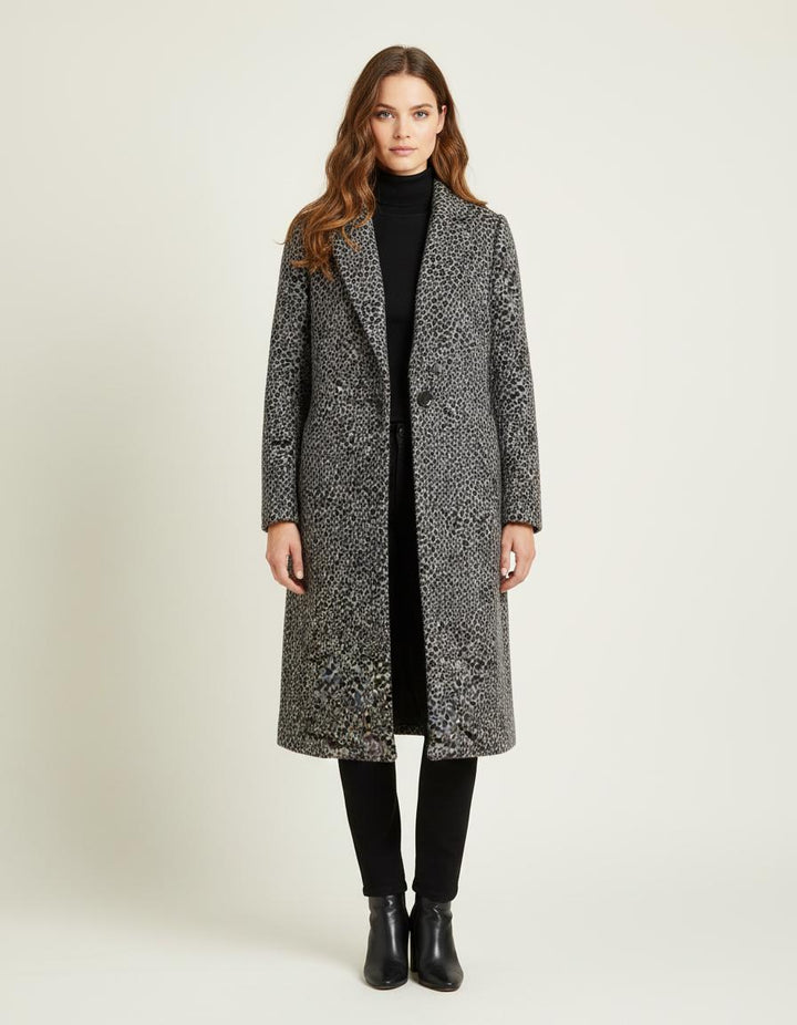 Manteau Long Imprimé Léopard - Taille S/36