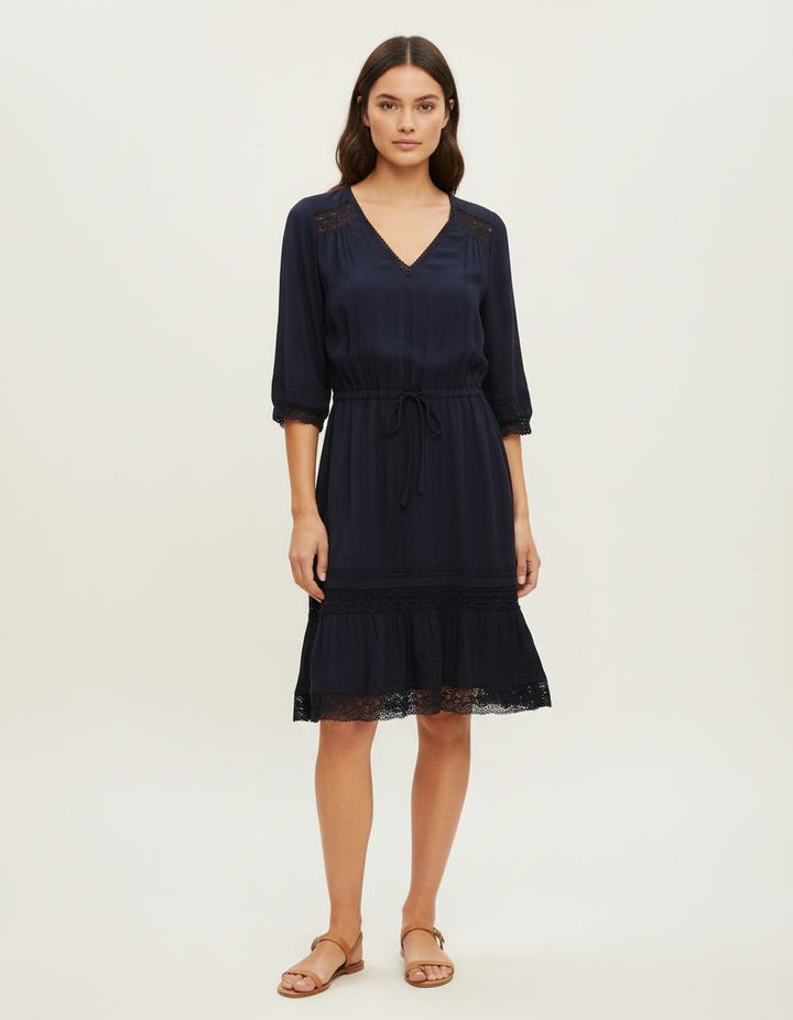 Robe Fluide Avec Dentelle - Taille S/36