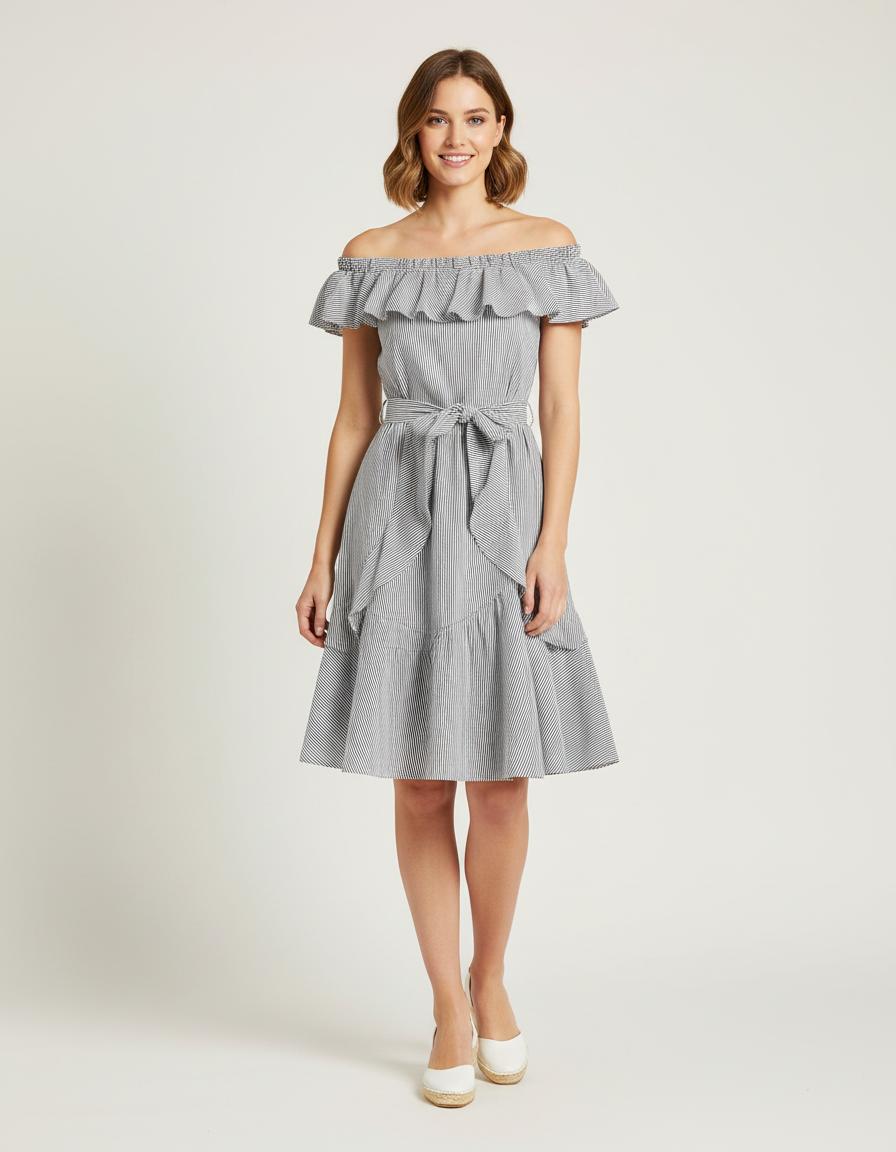 Robe Courte À Rayures - Taille S/36