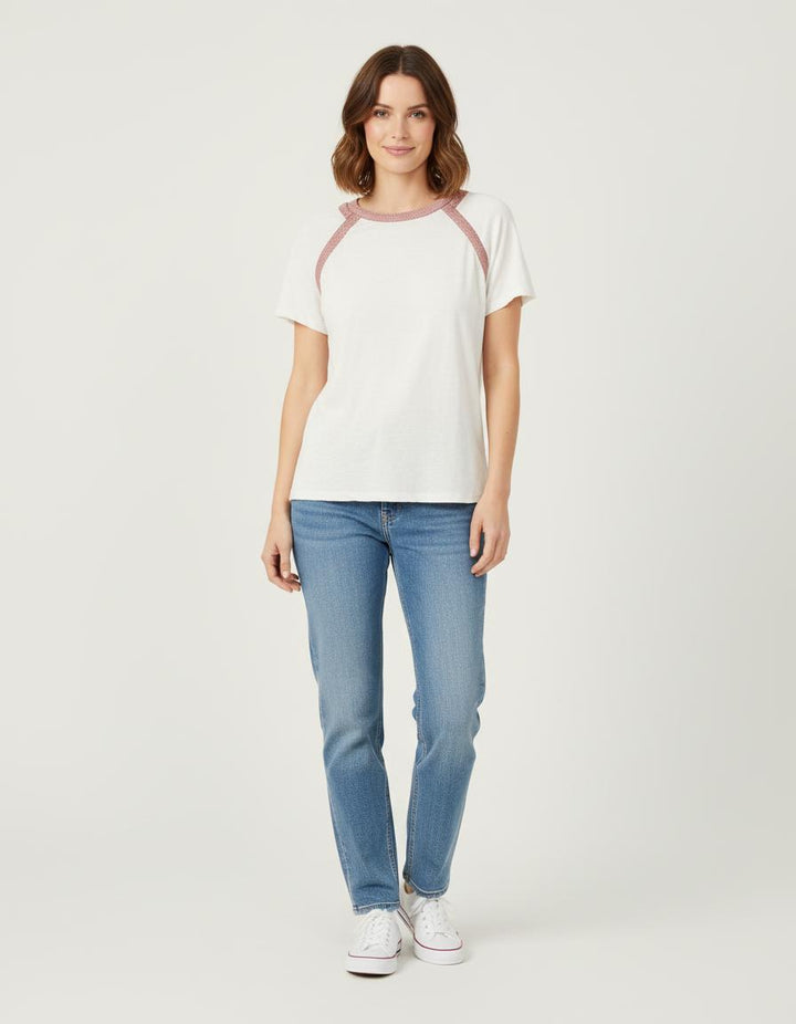 Tee-Shirt En Lin Avec Détail Lurex - Taille L/40
