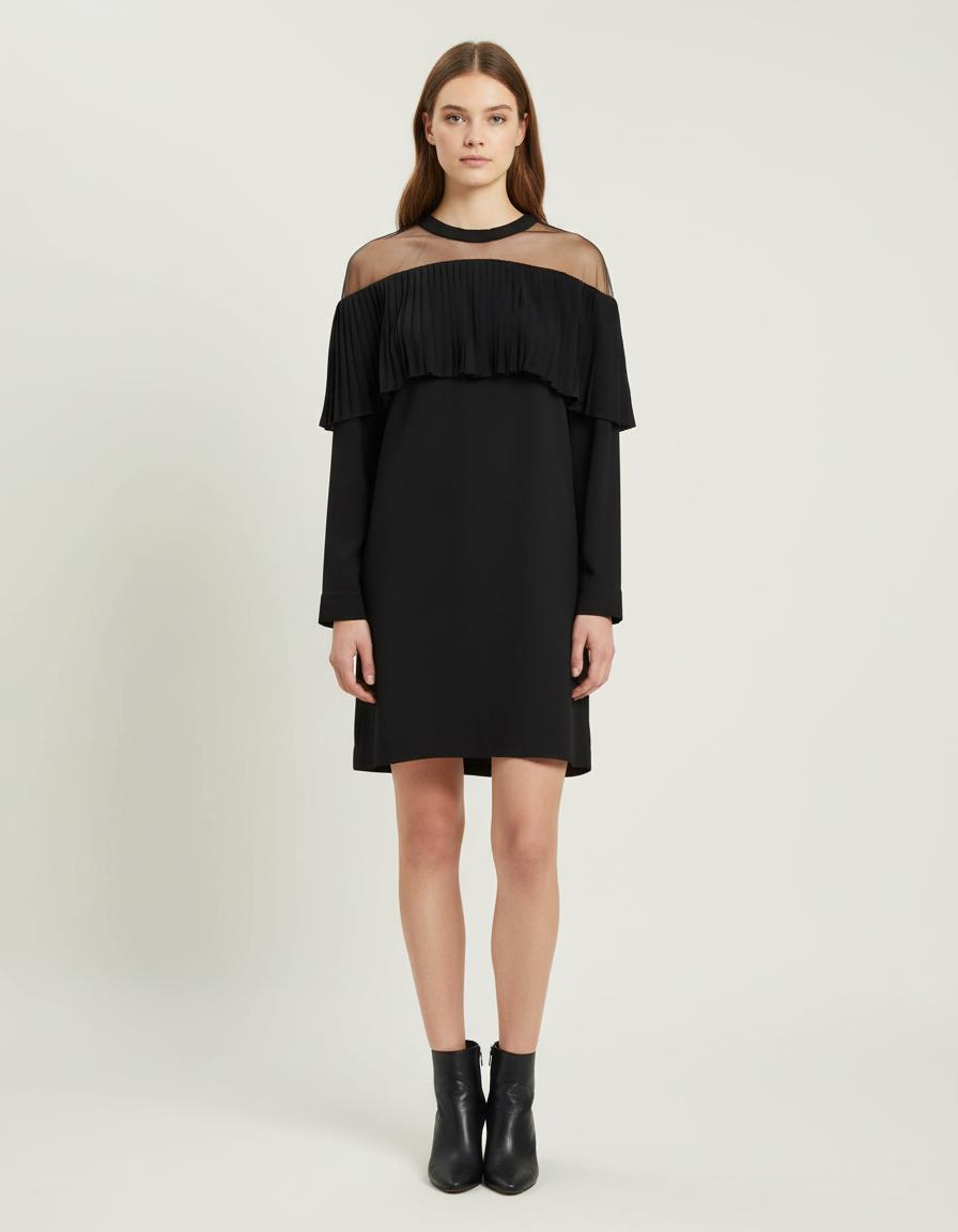 Robe Avec Volant Plissé En Crêpeâ - Taille L/40