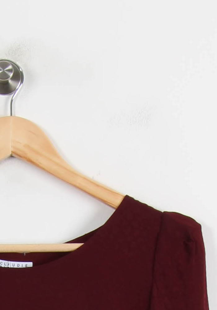 Blouse Bordeaux - Taille S/36 de la marque Claudie Pierlot | MC13 - Vendu par Paradigme - Image 3