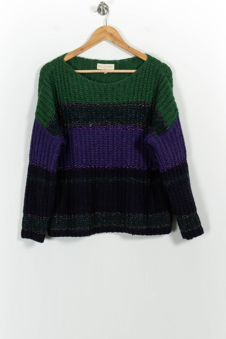 Pull Vert et Violet - Taille S/36 de la marque Stella Forest | NV2 - Vendu par Paradigme - Image 2