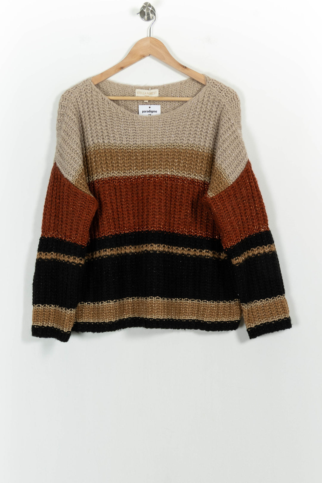 Pull Marron et Noir - Taille M/38 de la marque Stella Forest | NV3 - Vendu par Paradigme - Image 2