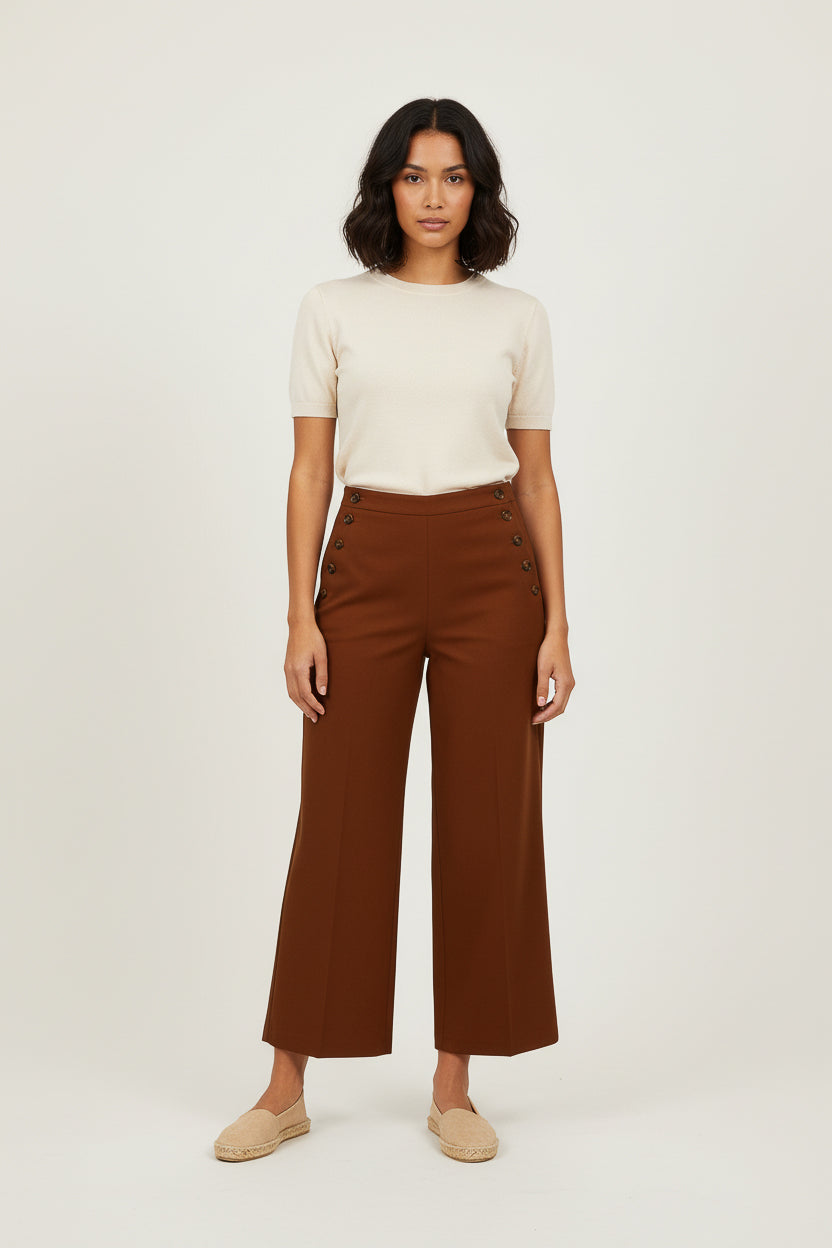 Pantalon Large Marron - Taille XXXL/46