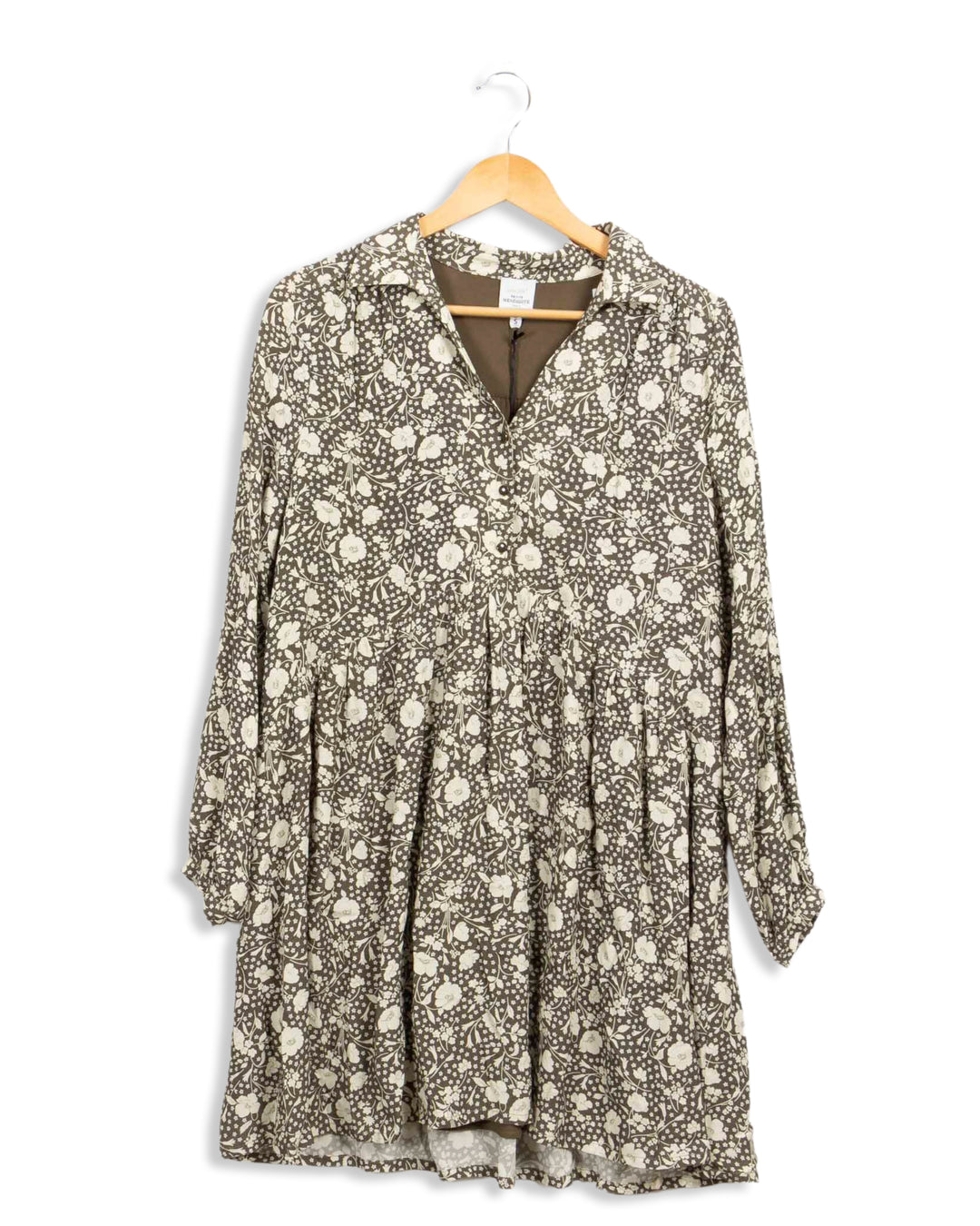 Robe kaki à fleurs Petite Mendigote - S