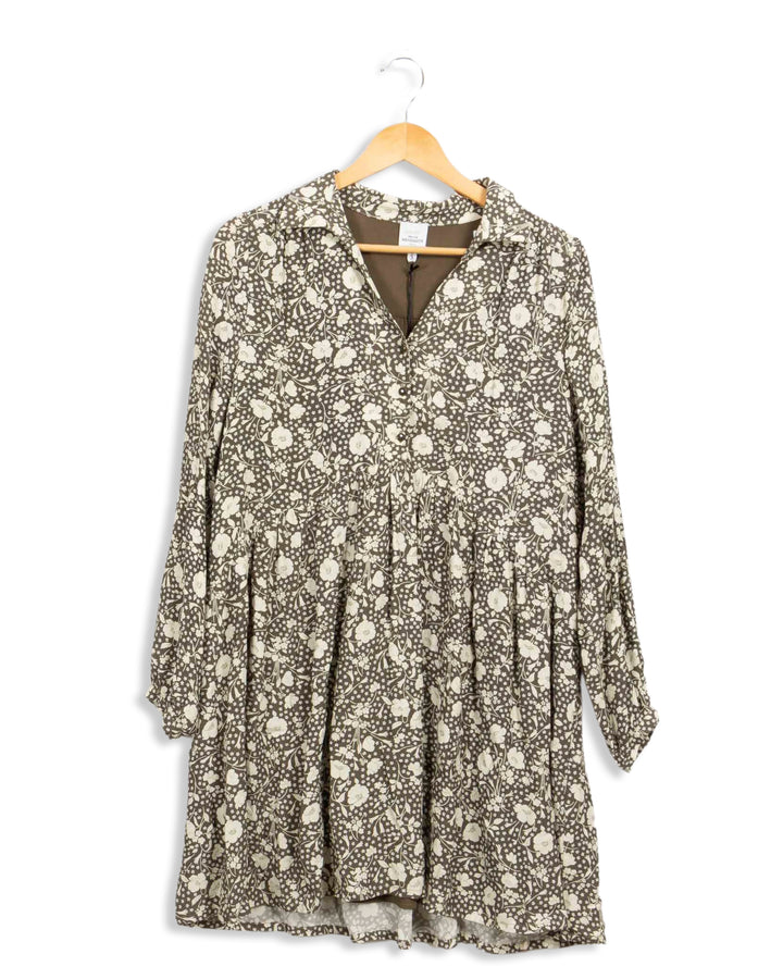 Robe kaki à fleurs Petite Mendigote - S