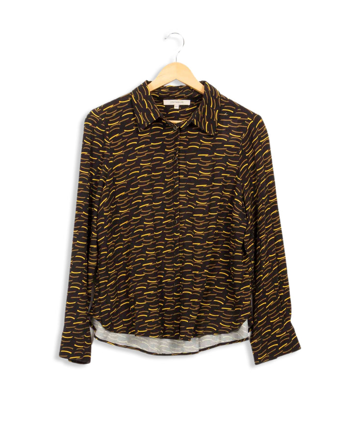 Chemise noir à motifs jaunes La Fée Maraboutée - 40