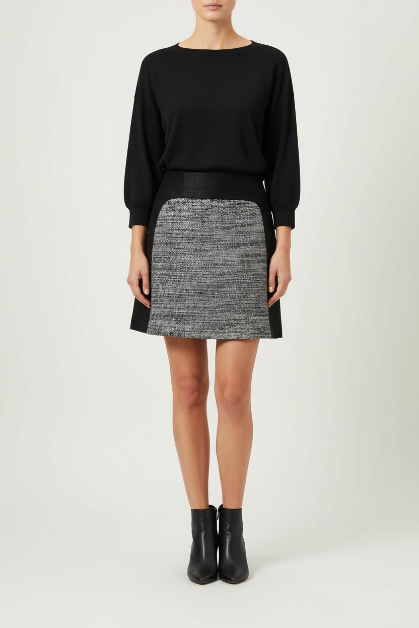 Jupe Courte Noire et Grise - Taille M/38 de la marque Comptoir des Cotonniers | PARAD01808 - Vendu par Paradigme - Image 1