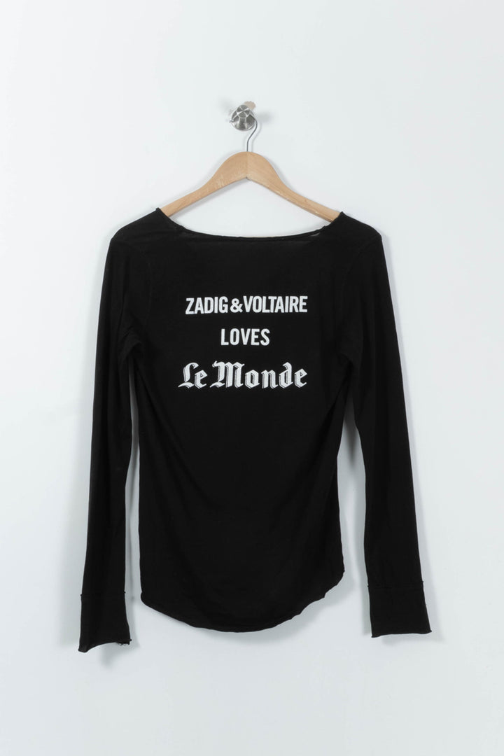 T-shirt Manches Longues Noir - Taille M/38 de la marque Zadig&Voltaire | PARAD01811 - Vendu par Paradigme - Image 4