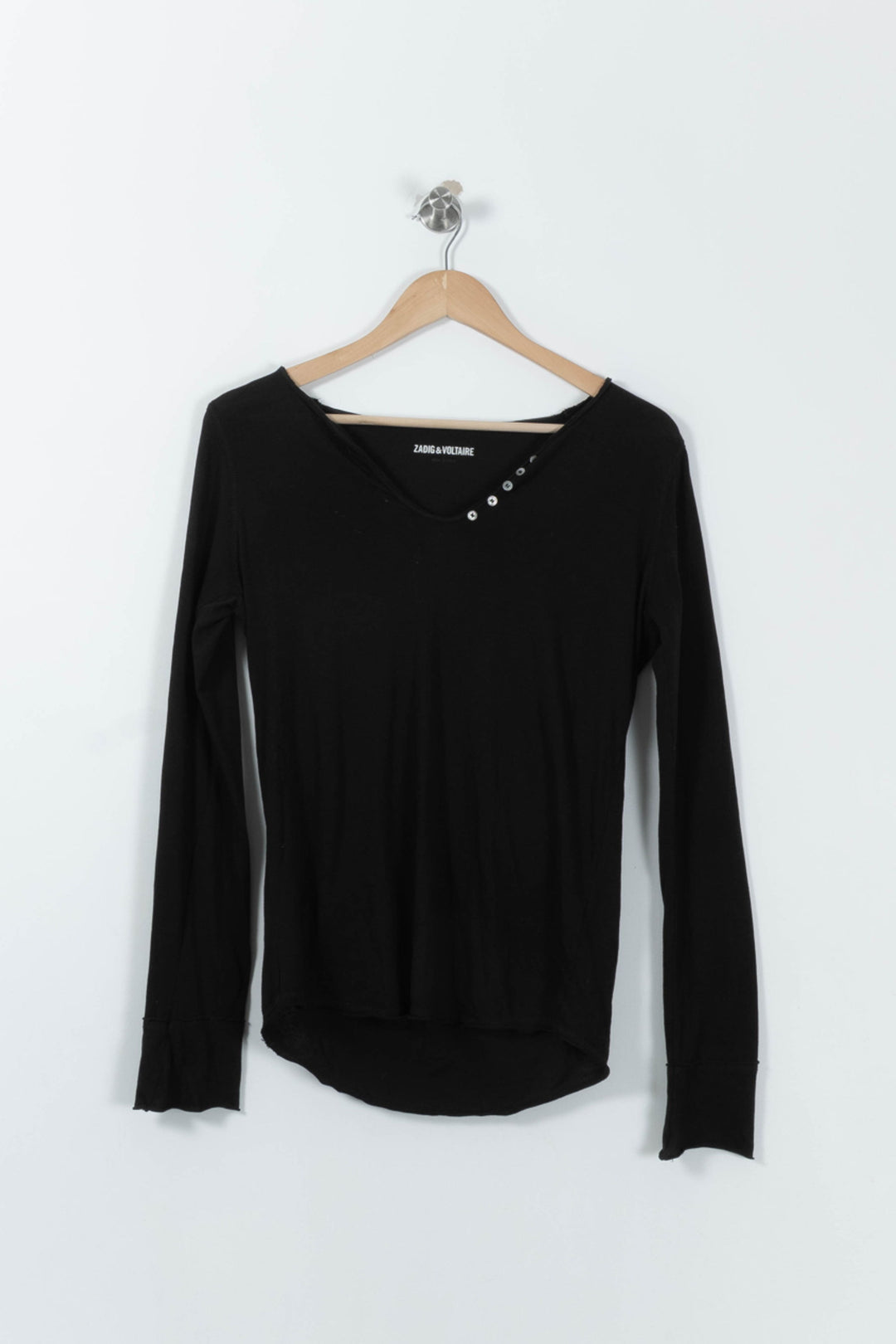 T-shirt Manches Longues Noir - Taille M/38 de la marque Zadig&Voltaire | PARAD01811 - Vendu par Paradigme - Image 2