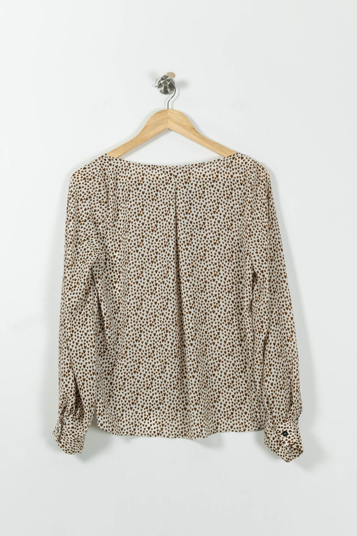 Blouse Beige et Marron - Taille L/40 de la marque La Fée Maraboutée | PARAD02081 - Vendu par Paradigme - Image 4