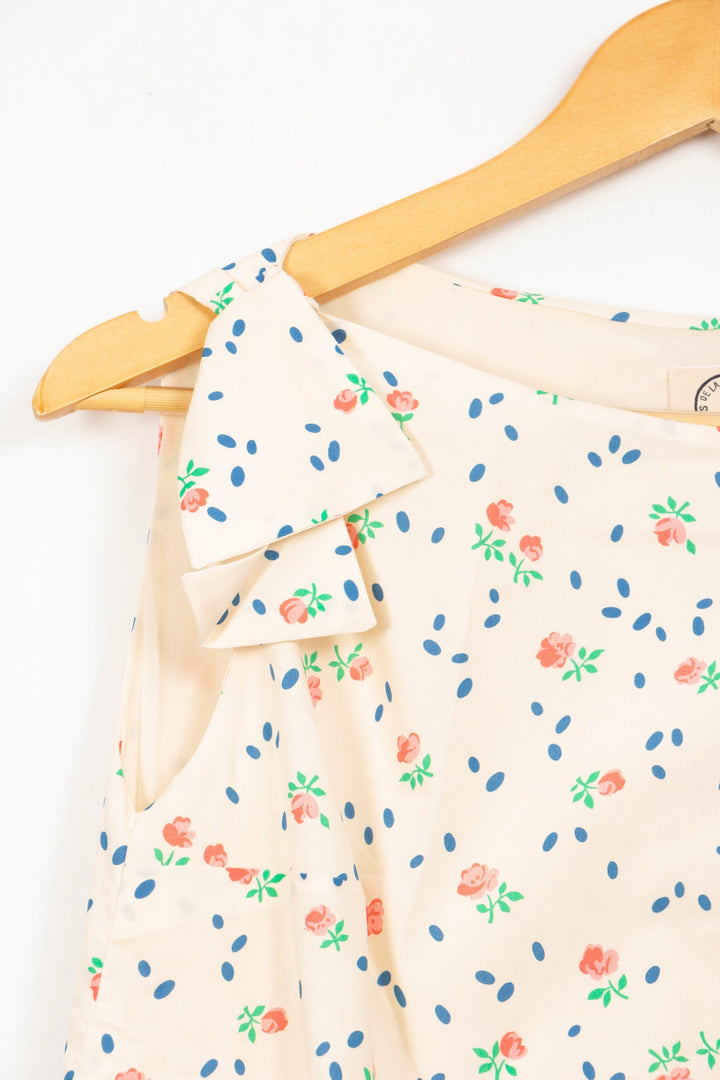 Top crème à fleurs - 36