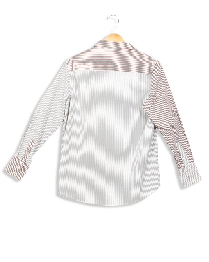 Chemise à rayures bleues et grises - 36