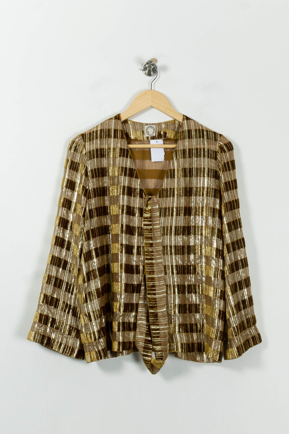 Veste Dorée et Marron - Taille S/36 de la marque Ines de la Fressange Paris | PARAD02243 - Vendu par Paradigme - Image 2