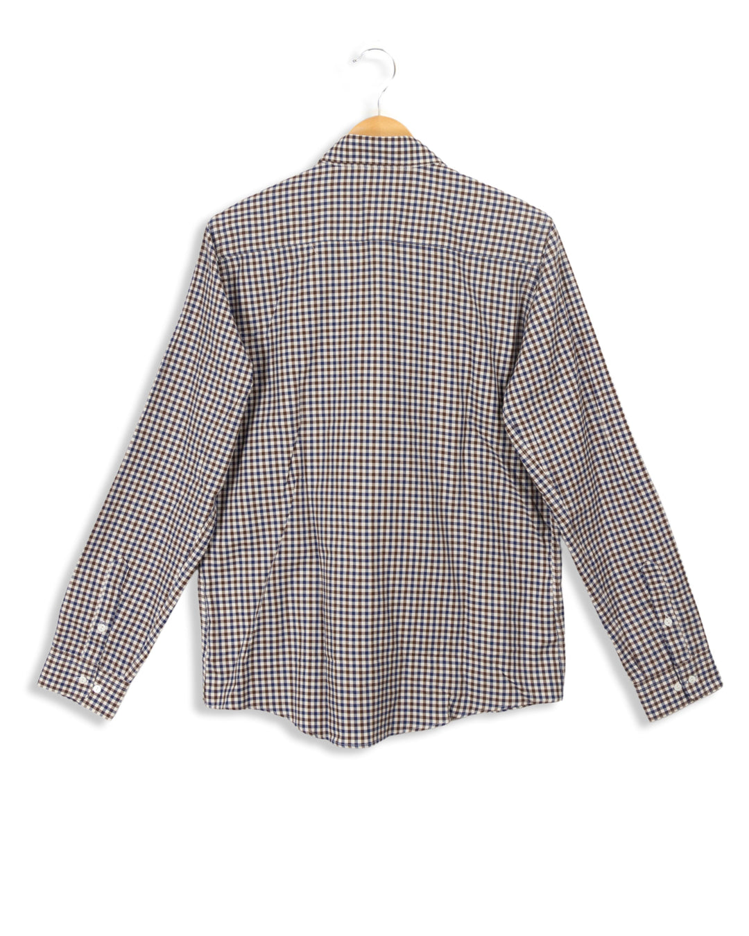 Chemise à carreaux bleus et marrons - S