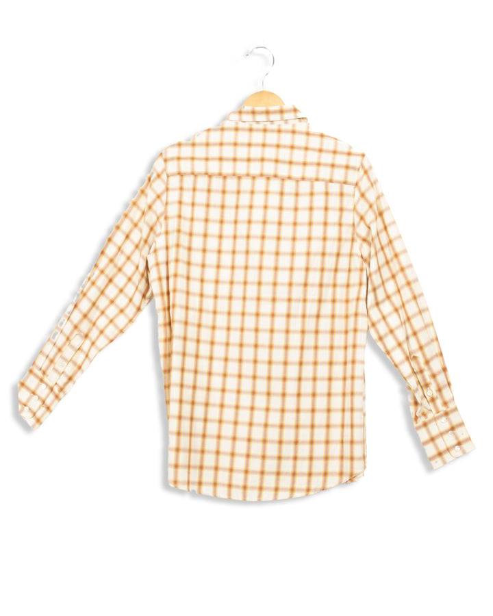 Chemise beige à carreaux marrons - 36