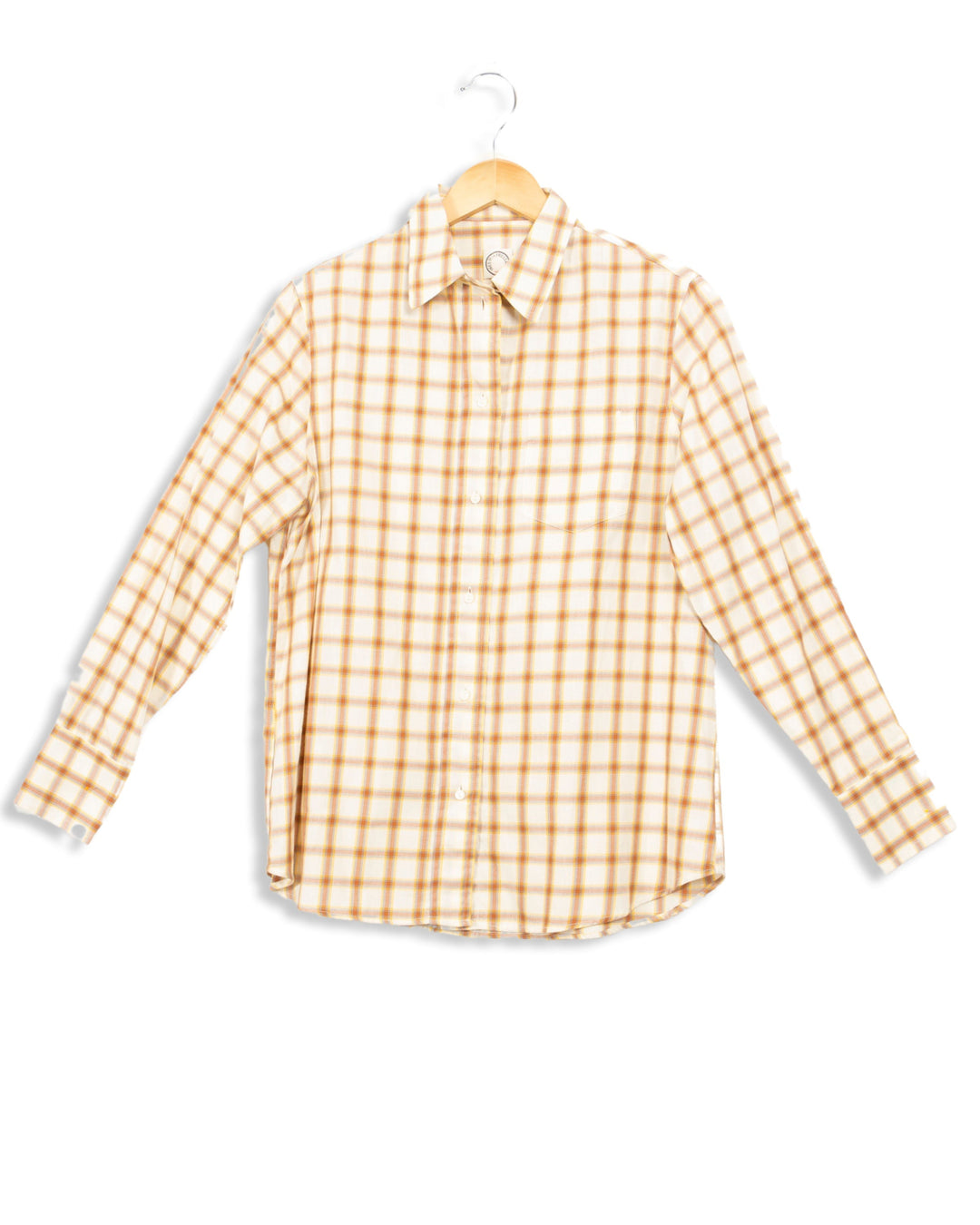 Chemise beige à carreaux marrons - 36