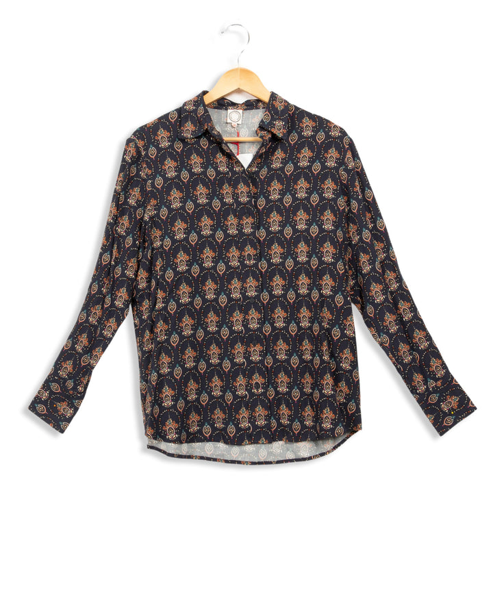 Chemise bleu marine à motifs Multicolores - 36