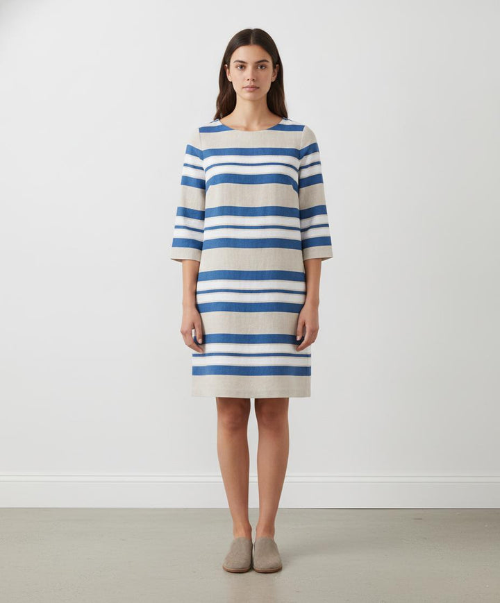 Robe Whitney à bandes bleues et blanches - 38