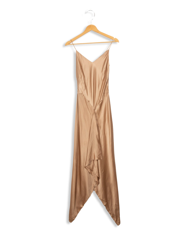 Robe beige satinée - 36